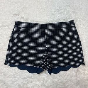 CLUB MONACO Shorts Navy Blue Polka Dot Scalloped Hem Size 4